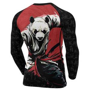 Custom manga larga Rashguard compresión Fit Gymwear tejido elástico de secado rápido MMA BJJ entrenamiento Top OEM fábrica - Product Image 4