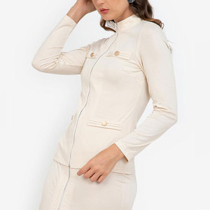 Top de manga larga con cremallera de algodón para mujer, novedad de verano, venta en línea a bajo precio - Product Image 2