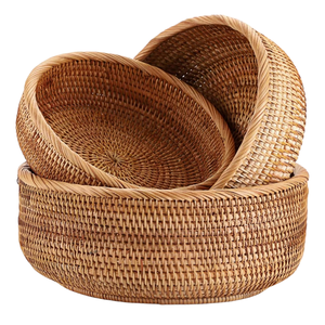 Panier en rotin de pain en osier fait à la main écologique de qualité supérieure/organisateur en osier de plateau pour l'artisanat du Vietnam de cuisine et de salon - Product Image 1
