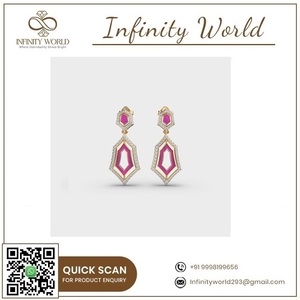 Vente à l'exportation de boucles d'oreilles créoles en diamant intemporelles pour l'élégance quotidienne pour les dates de dîner de travail ou le style de week-end d'Inde - Product Image 5