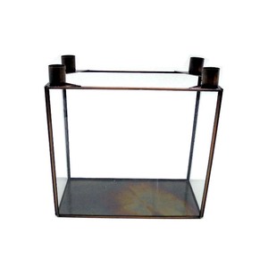 Fantaisie conçu fer et verre avent bougeoir mat noir PC maison et fête de noël éclairage décoration à la main en vrac - Product Image 2