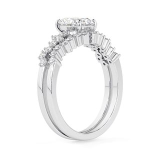 Solitario pesado de diamante de corte ovalado de 2,00 CT con acentos, anillo nupcial para mujer - Product Image 6