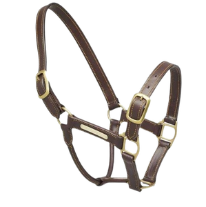 Nouvel arrivage de licou de cheval équestre en cuir pur à bas prix, avec plaque signalétique, par le fabricant indien. - Product Image 5