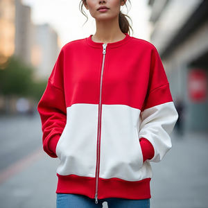 1/4 Zip Oversize Drop Shoulder 450 GSM Sudaderas Transpirable Heavyweight Loose Fit Custom Oversize 500 GSM Sudaderas Mujeres - Product Image 3