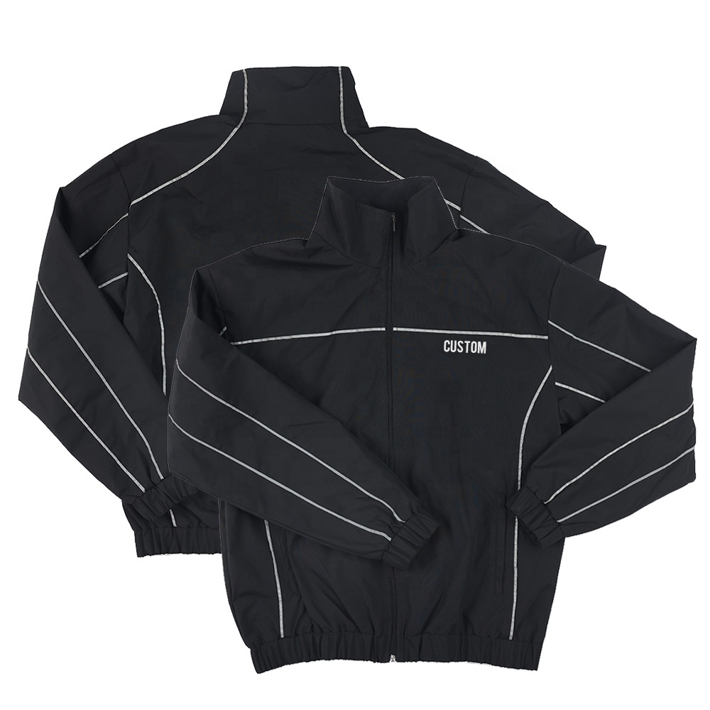 High Quality Custom 3M Reflective Nylon Lined Stand Collar Windbreaker Jacket Woven Breathable for Autumn Season OEM Factory