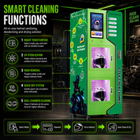 Distributeur automatique de nettoyage de casques de moto à double compartiment avec liquide anti-buée pour casques de moto et de sécurité