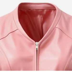 Hot Sale Custom Women's <b>Black</b> Genuine Leather Canvas Breathable Vintage Style Single Button Front Sleeveless Moto <b>Vest</b> Cropped - Product Image 3