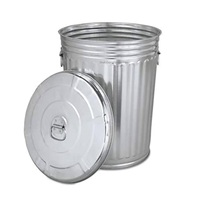 Poubelle en métal galvanisé robuste pour la maison et le jardin Poubelles en métal fait à la main avec couvercle