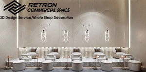 Diseño Moderno de Estación de Salón de Uñas, Juego de Mesa y Espejo para Uñas Personalizado con Iluminación LED, Soluciones Integrales de Muebles y Decoración para Salón de Uñas - Product Image 5