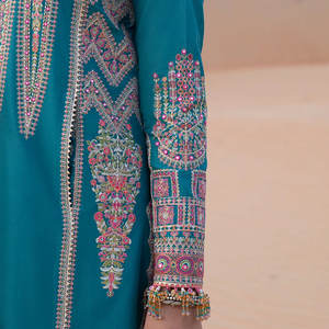 Costumes 3 pièces en Viscose avec impression numérique pour femmes, robes de pelouse de Collection d'été de Designers péruviens - Product Image 6