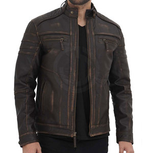 Chaqueta de Cuero Vacuno de Alta Calidad al por Mayor para Uso en Exteriores, Cuello Alto, para Hombre, Invierno, Ecológica, Transpirable, con Logotipo Frontal OEM - Product Image 4