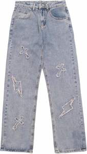 <b>Trousers</b> Cross Denim Pants Streetwear Essential <b>for</b> Hip Hop Enthusiasts Featuring Low Rise and <b>Baggy</b> Y2K <b>Women</b> Cargo Styles - Product Image 6