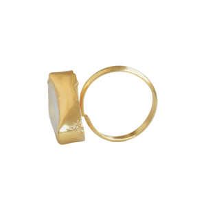 ต่างหูงานฝีมือประดับอัญมณีธรรมชาติ ชุบทองขัดเงา คุณภาพระดับพรีเมียม - Product Image 3