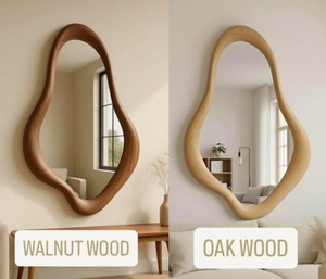 Miroir mural en bois massif Art déco fait main de qualité supérieure Décoration moderne - Product Image 3