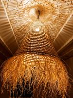 Grande Suspension en Jute Plafonnier en Rotin Rustique Boho Farmhouse Lighting pour Salle à Manger