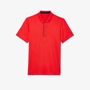 Camiseta de Golf de Color sólido de secado rápido para hombre, material de algodón y poliéster transpirable, diseño en relieve de cuentas cortas para camiseta Polo - Product Image 4