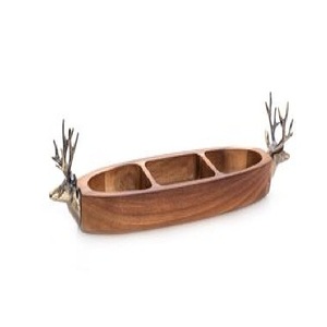 Plateau de service en métal Royal Look pour restaurants, cafés, hôtels, pour servir des plats, des fruits, du café, plateau de service en métal avec deux poignées - Product Image 4