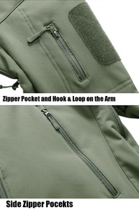 Chaqueta Softshell de invierno personalizada de alta calidad para hombre, estilo callejero, impermeable, tela de lona para exteriores, forro polar con bolsillo - Product Image 6