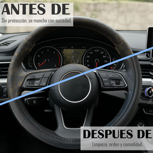 Copri volante per auto antiscivolo antiscivolo da 37-39cm in pelle e materiale in PU - Product Image 5