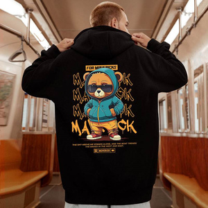 New in Hip Hop Bear Graphic Print Hoodies for <b>Men</b> Oversized Streetwear Y2K Hoody Sweatshirts <b>Fleece</b> Casual Pullover Hoodie - Product Image 3