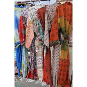 Handmade Silk Long Kimono Robe <b>for</b> <b>Women</b> Printed Bath Robe <b>Jacket</b> <b>for</b> Summer and Spring Gowon Style - Product Image 6