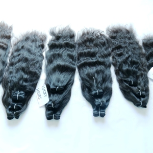 Extensions de cheveux humains Remy alignées sur les cuticules non traitées Double trame indienne de qualité brute droite profonde/lâche cheveux ondulés - Product Image 3