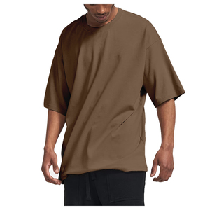 Custom Men's Oversized Streetwear Tshirt <b>Thick</b> 100% Cotton Drop Shoulder <b>T</b>-<b>shirts</b> 250gsm Plus Size Heavyweight Men's <b>T</b>-<b>shirts</b> - Product Image 5