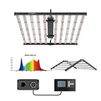 Éclairage de serre : Lumières de culture LED dimmables 8 barres 800W spectre complet IP65 pour plantes hydroponiques avec support de floraison