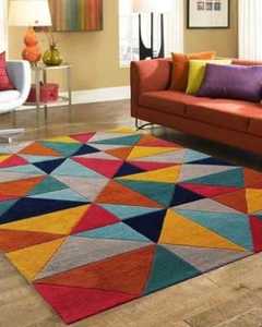 พรม & ชุดพื้นที่ขนาดปรับแต่งได้สีสดใสงานดีไซน์แบบแอบสแตรกของชาวเปอร์เซียด้วยมือดีไซน์ทันสมัย - Product Image 2