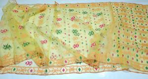 Tendance Jaune Desi Dhakai Bleu Ciel Jamdani Sharee Haute Qualité pour Femme JAMDANI TISSU VERT Bleu ROUGE Doré du Bangladesh - Product Image 5