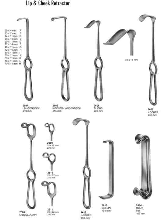 Single Retractor Surgical Instruments Manual Power Source Essential for Basic Lip & Cheek Medical Procedures