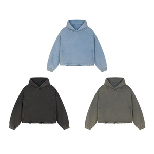 Sudadera con Capucha Personalizada de Alta Calidad con Logotipo Bordado, 100% Algodón, Gruesa, Hombros Caídos, Corte Regular, Color Sólido, para Hombre, Invierno - Product Image 4