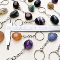 Vente en gros Quartz rose naturel yeux de tigre améthyste Agate Quartz clair dégringolé pierre cristal porte-clés pour cadeau