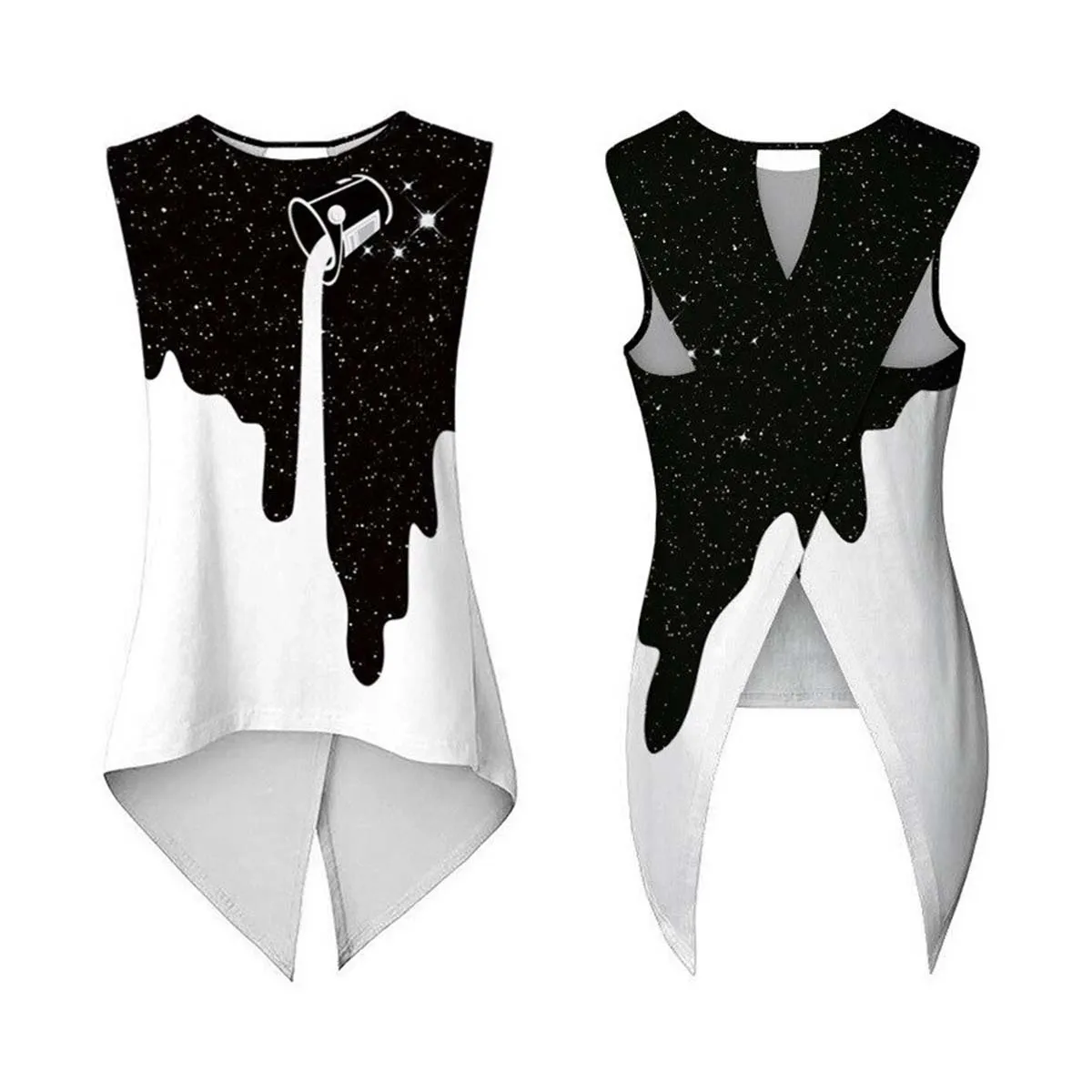 Cross Tank-Oberteile Laufbekleidung Damen Sommer Yoga-Shirt Milch Sterndruck Damen Sportweste Fitness Schnelltrocknende Zerspanungs-Bluse