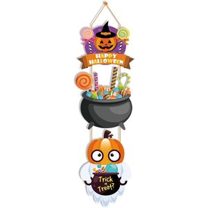 Set di decorazioni per feste di Halloween lettere di zucca in legno albero Ghost Stand zucca cappello magico porta appendiabiti - Product Image 1