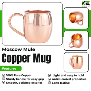 Tasse en cuivre 250ml élégante et fonctionnelle Verres de qualité supérieure Verrerie élégante - Product Image 2