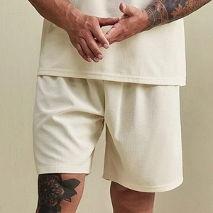 Conjunto de Camiseta de Cuello Redondo y Pantalones Cortos Deportivos para Hombre, Bordado Personalizado de Alta Calidad, Talla Grande, Verano, Dos Piezas - Product Image 6