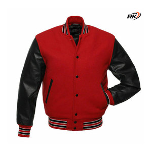Chaqueta universitaria de béisbol de manga larga con diseños personalizados de calidad superior para hombre, venta al por mayor, tela de lona con cuello levantado, Lisa en blanco - Product Image 6