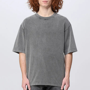 OEM 2024 Summer Men's Acid Wash T-Shirts 100% Cotton Round Neck Short Sleeve Popular Fashion Colors 260 Grams <b>Fabric</b> Weight - Product Image 5