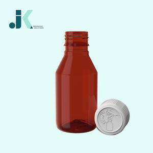 Best Price OEM/ODM PET Syrup Bottle 100ml Round Square with CR Lid Amber <b>Plastic</b> <b>Packaging</b> Vietnam Factory M0772 - Product Image 2