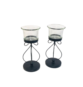 Portavelas de Metal de hierro negro decorativo hecho a mano, portavelas para decoraciones de boda, Decoración de mesa - Product Image 3