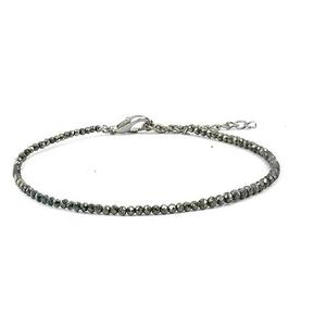 Bracelet en cristal de pyrite brute, bracelet de cheville, argent, protection et puissance, perles rondes, bracelet de 8 mm, pierre, mode, cadeau pour homme et femme, énergie - Product Image 4