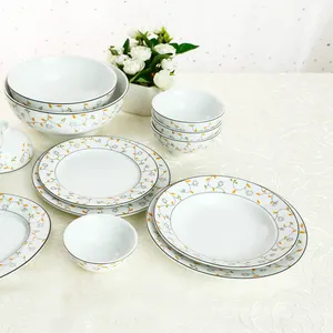 OEM 8'' Deep plate floeral pattern A03 porcelain tableware for high quality hotels and restaurants wholesale manufacture