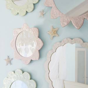 Miroir fait main mignon en forme de fleur de nacre pour décor de chambre de filles bon prix miroirs d'incrustation de coquille - Product Image 4