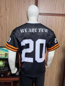 Vente en gros pas cher 100% maillots de football américain en polyester imprimé par transfert de chaleur respirant cousu en arrière unisexe - Product Image 5