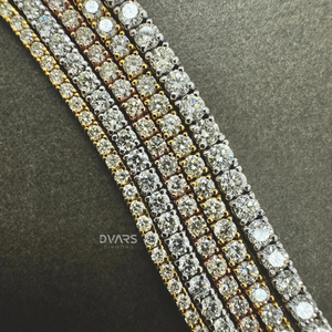 Bracelet tennis de luxe en diamant de culture, serti en forme de bourgeon, 3 carats, or massif 14 carats, bracelet empilable, cadeau pour les mariages et les fêtes - Product Image 6