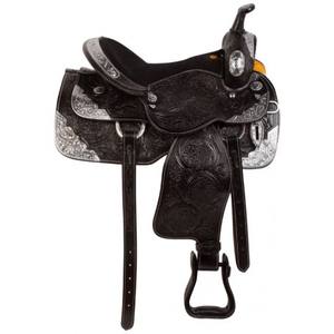 Beaux accessoires assortis personnalisés Selle de cheval de spectacle occidental en cuir véritable et selle d'équitation synthétique portable - Product Image 3