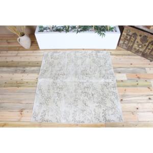Tapis vintage 4,4x4,7 pieds, tapis d'inspiration turque, tapis floral marron beige - Product Image 1