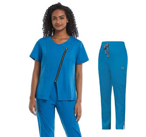 Traje médico con cremallera, conjuntos de Enfermería de 2 piezas, uniformes de hospital, ropa de seguridad para enfermeras, traje médico - Product Image 1