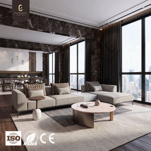 Ghế <span class=keywords><strong>sofa</strong></span> vải hình chữ L thiết kế mô-đun hoàn toàn tùy chỉnh, chất lượng cao, sang trọng, tích hợp mô-đun đá cẩm thạch, dành cho biệt thự cao cấp. - Product Image 1